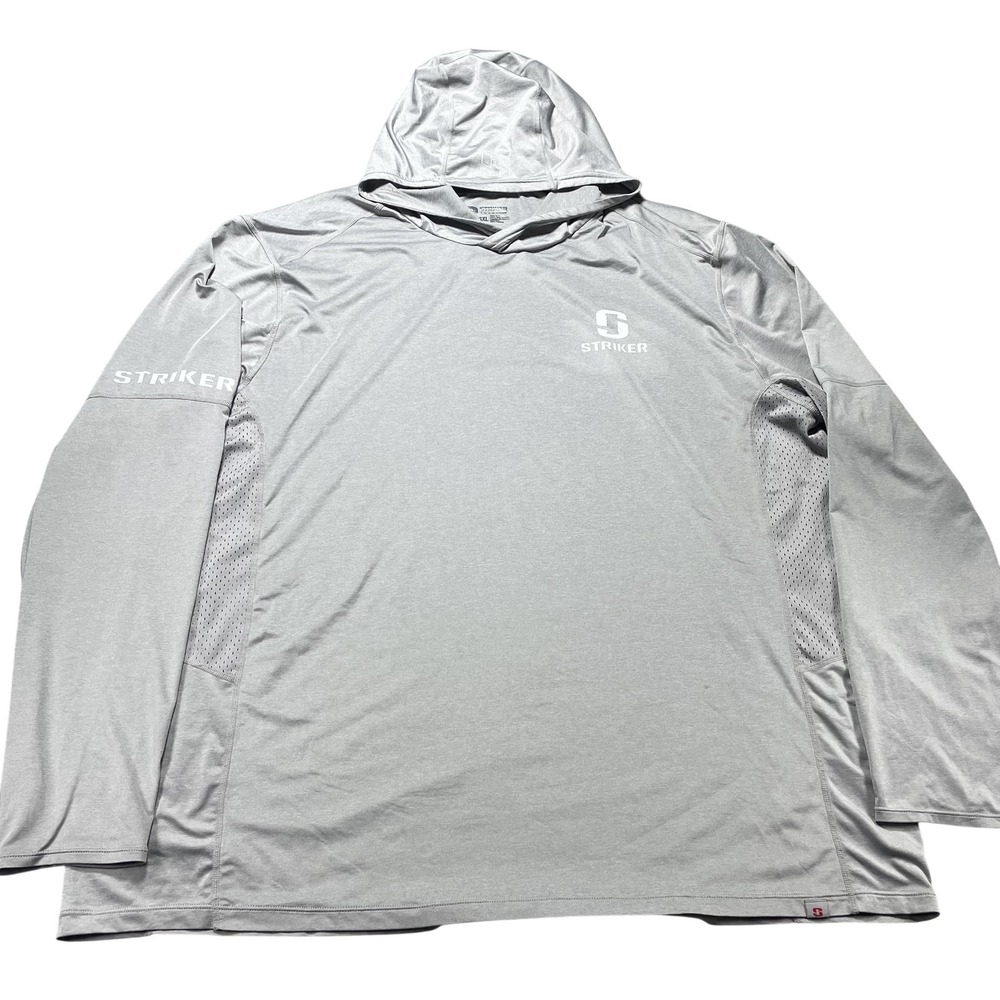 Striker Shirt Mens 3XL Gray Long Sleeve Hooded Performance Lightweight Fishing